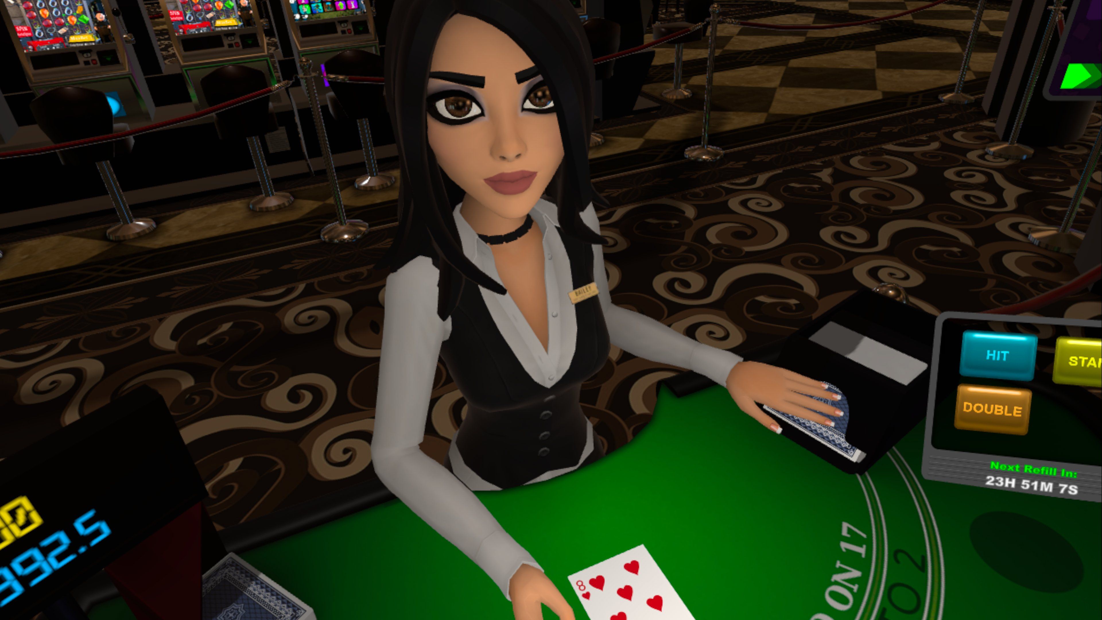 Blackjack Bailey VR Gameplay - Bailey at the table
